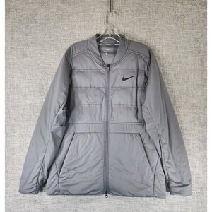 Nike Golf Aeroloft Jacket Mens L Gray Lightweight Quilted Full Zip 932235-036